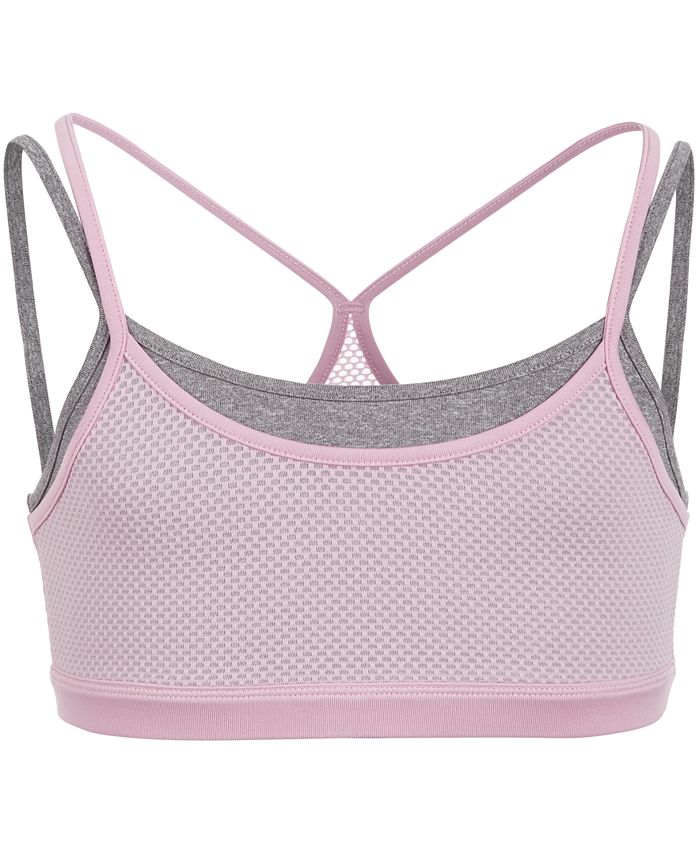 Ideology Big Girls Plus-Size Layered-Look Mesh Sports Bra, Created for ...