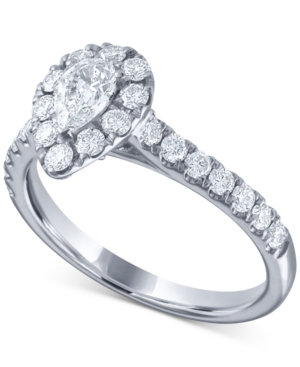 image of Diamond Pear Halo Engagement Ring (1 ct. t.w.) in 14k White Gold