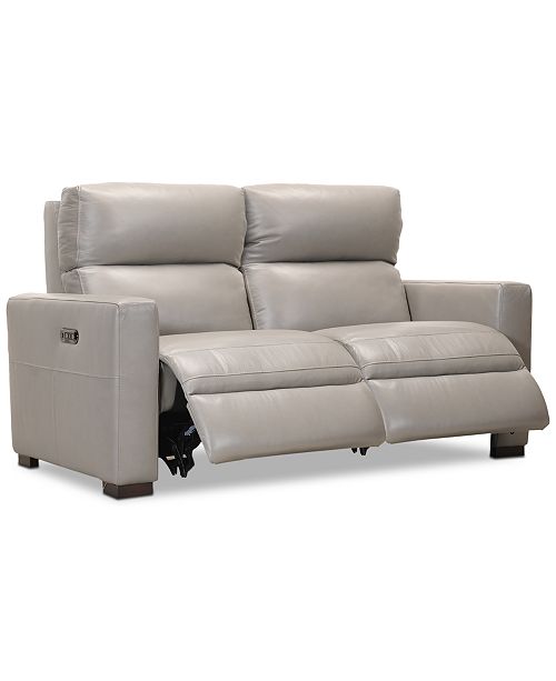 Furniture Clynton Fabric Leather Power Reclining Sofa Collection