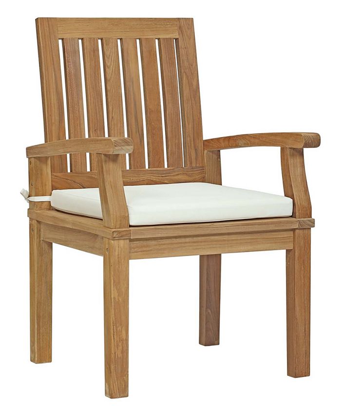 Modway Marina Outdoor Patio Teak Dining Chair White Macy s