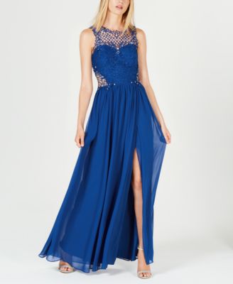 macy's royal blue prom dress