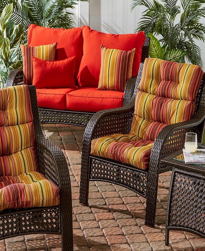 Greendale Home Fashions Outdoor High Back Chair Cushion Macy's