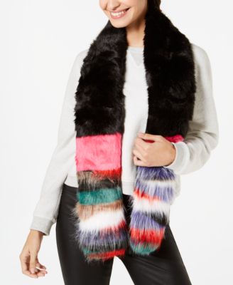 Steve Madden - Patched Faux-Fur Scarf