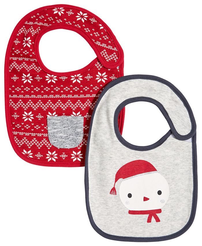 First Impressions Baby Boys 2Pack Holiday Bibs, Created for Macy's