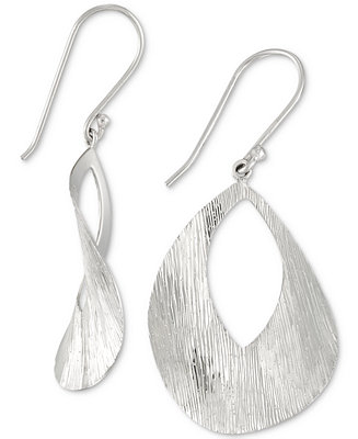 Simone I. Smith Twisted Oval Disc Drop Earrings in Sterling Silver - Macy's