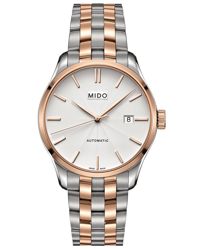 Mido - Men's Swiss Belluna II Two-Tone PVD Stainless Steel Bracelet Watch 40mm