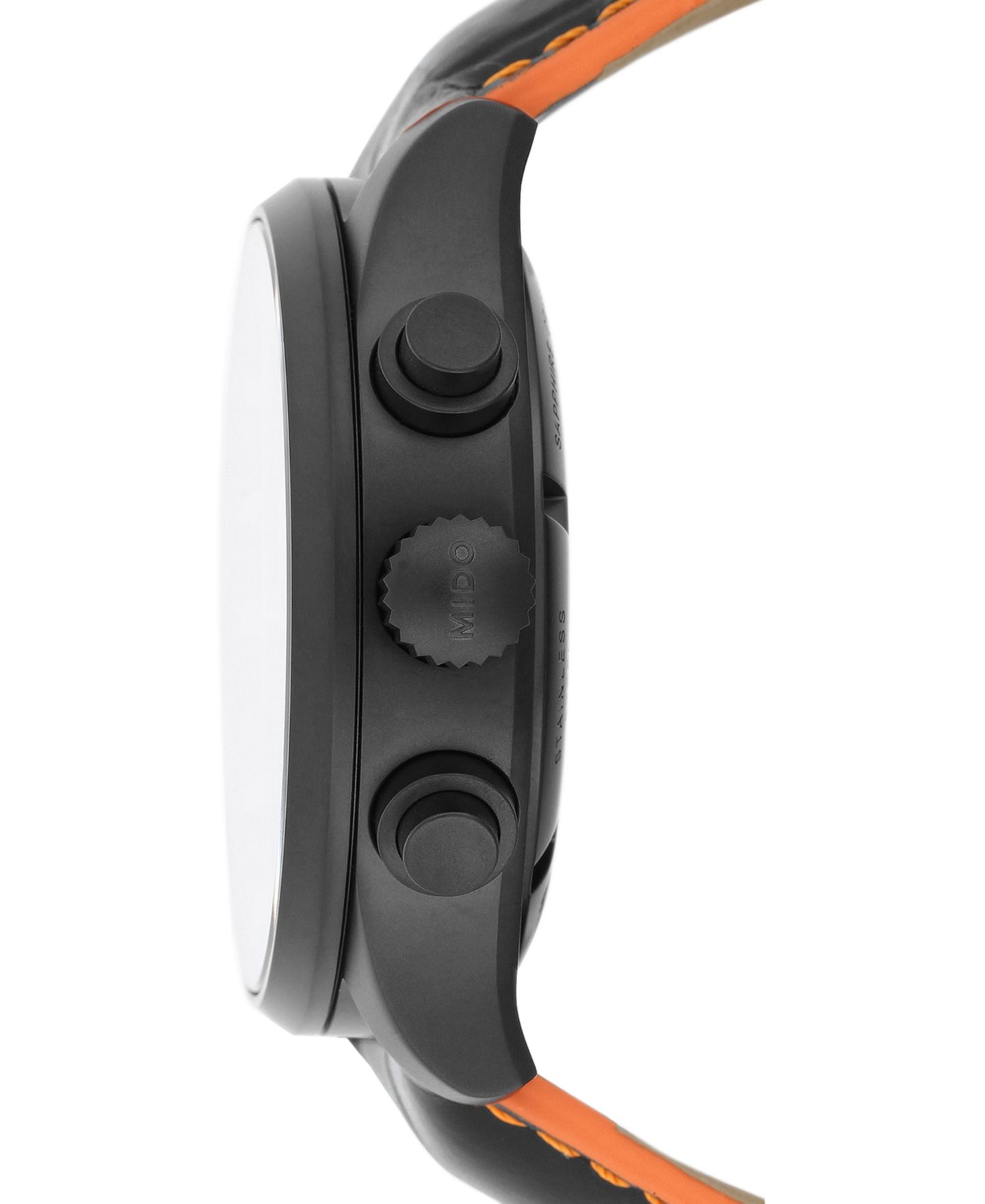 Мужские часы Mido Swiss Automatic Multifort Orange Leather & Interchangeable Black Leather Strap Watch 44mm — фото 2