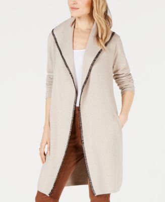 Style & Co Blanket-stitch Trim Sweater Jacket, Created For Macy's - Macy's