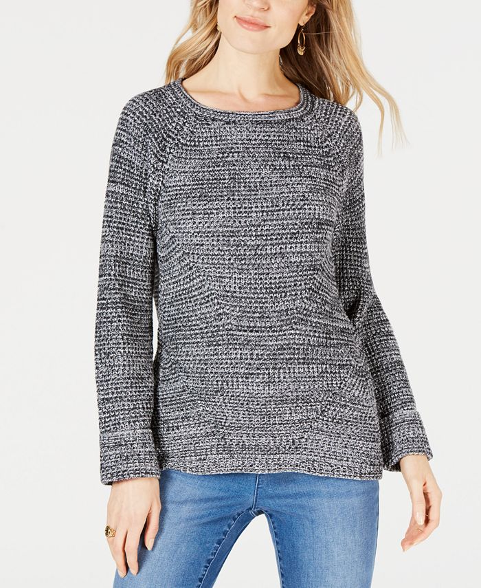 Style & Co Scoop-Neck Marled Sweater, Created for Macy's - Macy's