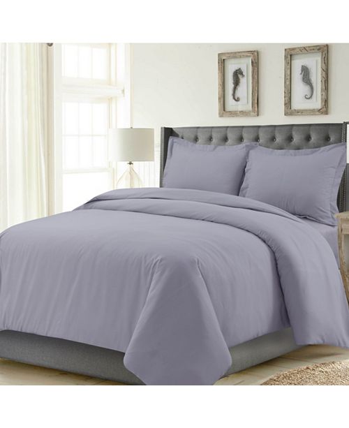 Tribeca Living Madrid Solid Oversized King Duvet Cover Set