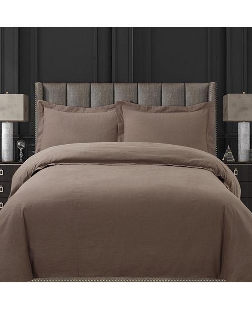 Tribeca Living Cotton Flannel Solid Oversized Queen Duvet Set