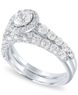image of Diamond Halo Bridal Set (1 1/3 ct. t.w.) in 14k White Gold