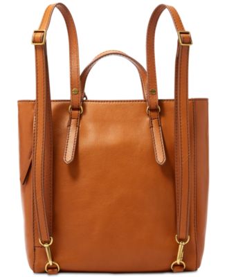 fossil camilla leather convertible backpack