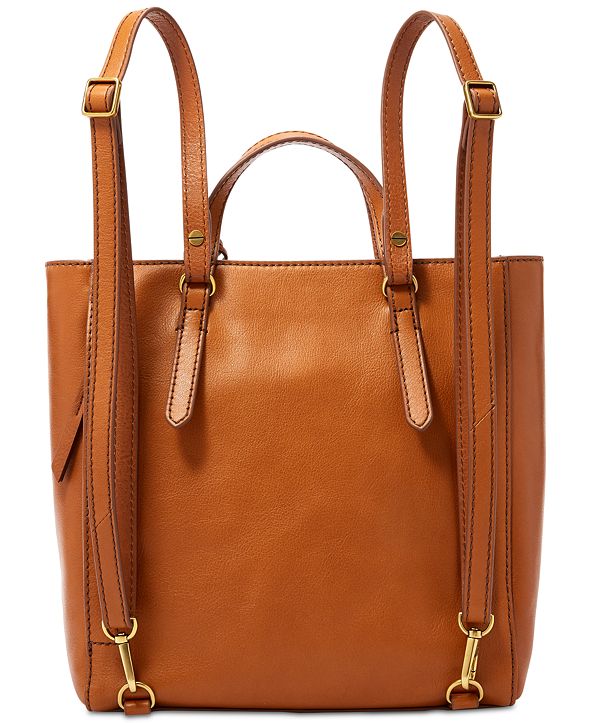 fossil camilla convertible large leather backpack