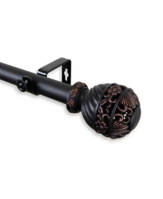 Rod Desyne - Lanette Curtain Rod 1" OD 160-240 inch - Black