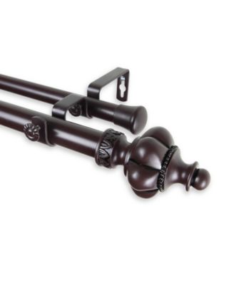 Rod Desyne - Terra Double Curtain Rod 1" OD 28-48 inch - Mahogany