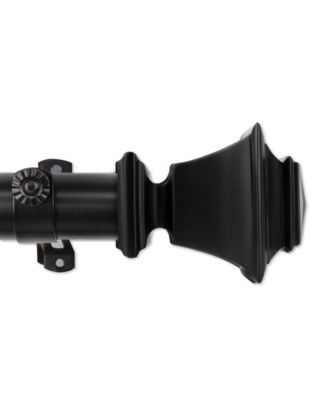 Rod Desyne - Bach Curtain Rod 1.5 inch OD, 115" - 165" long - Black