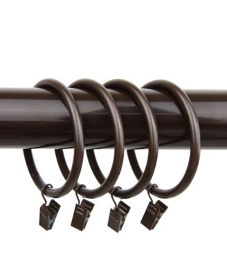 Rod Desyne - 2-1or2 inch Curtain Rings wor Clip (Set of 10) - Cocoa