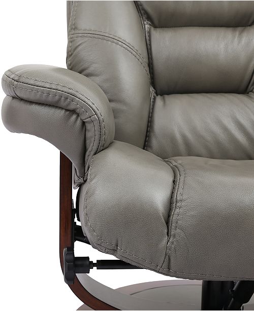 Furniture Faringdon Leather Euro Chair & Ottoman & Reviews Recliners