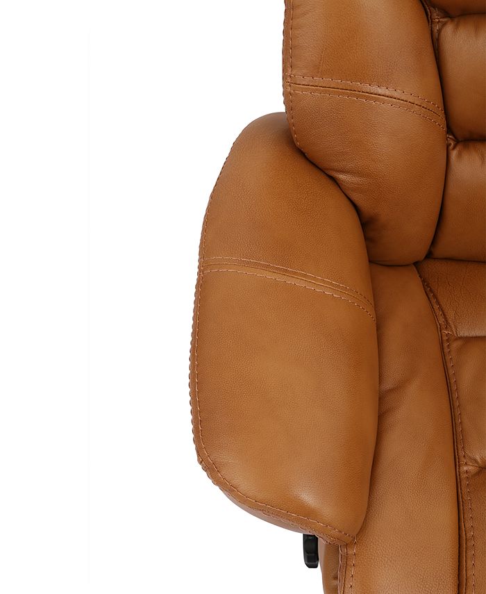 Furniture Faringdon Leather Euro Chair & Ottoman & Reviews Furniture