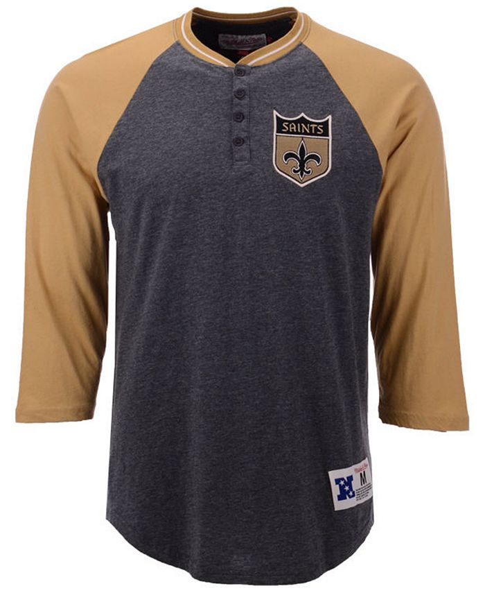 Mitchell & Ness Men's New Orleans Saints Four Button Henley T