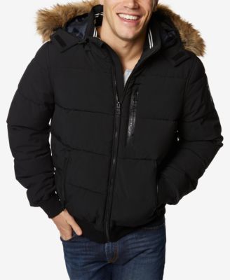 faux fur hooded bomber jacket mens