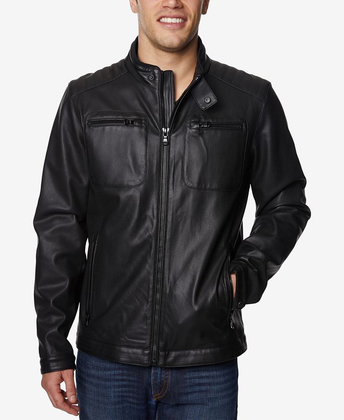 Buffalo David Bitton Men's Faux-Leather Jacket & Reviews - Coats ...