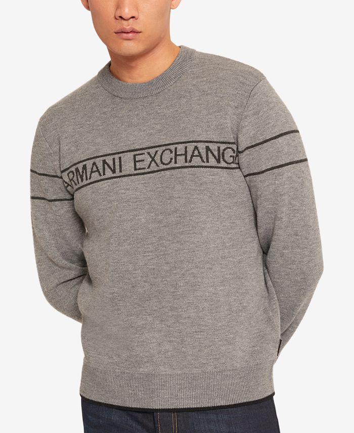 A|X Armani Exchange Men's Striped Logo Sweater & Reviews - Sweaters ...