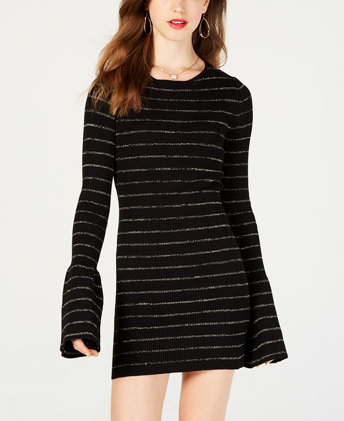 Material Girl Juniors' Shine Striped Sweater Dress, Created for Macy's ...