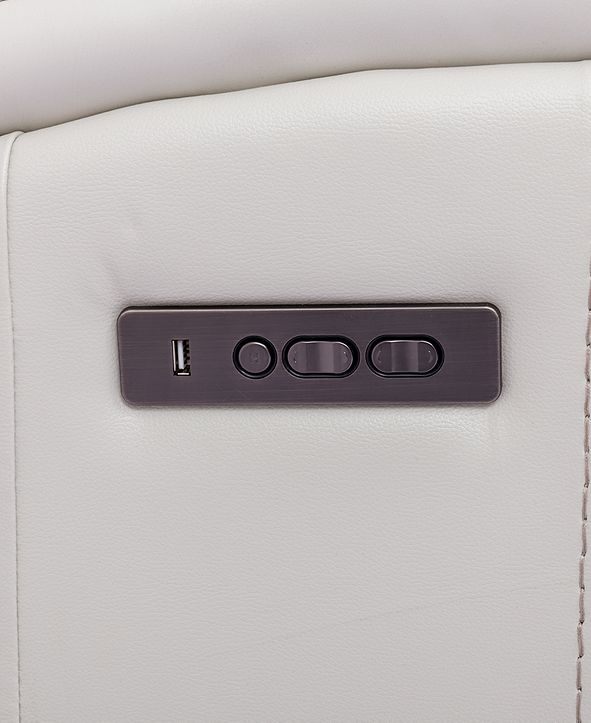 Furniture Leiston Leather Dual Power Recliner with USB Power Outlet