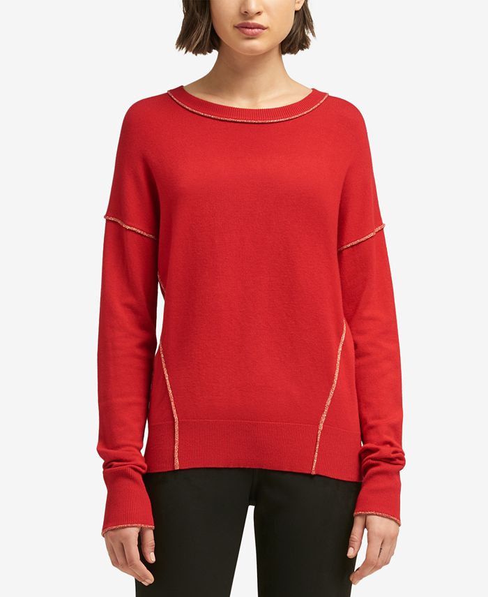 Sequin Sweater Sport Women's Ombre Outline-Logo Crewneck T-Shirt