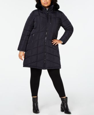 macy's calvin klein plus size coats
