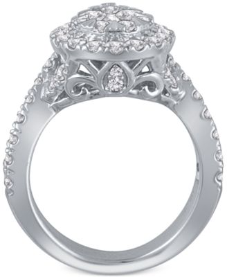 3-Pc. Diamond Pear Cluster Bridal Set (2 ct. t.w.) in 14k White Gold