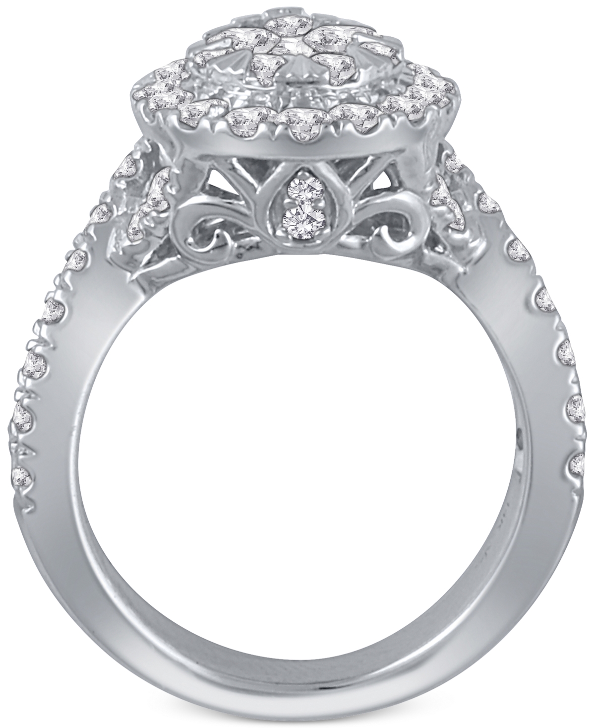 3-Pc. Diamond Pear Cluster Bridal Set (2 ct. t.w.) in 14k- White Gold