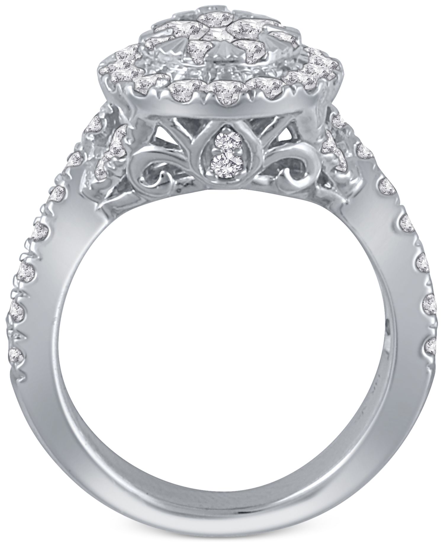 3-Pc. Diamond Pear Cluster Bridal Set (2 ct. t.w.) in 14k White Gold