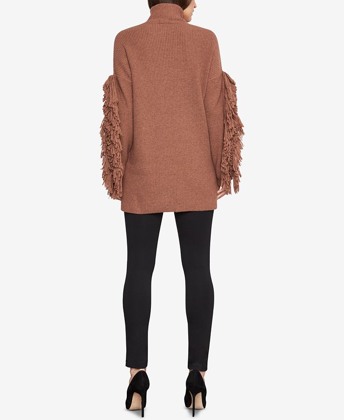 Bcbg fringe 2025 turtleneck tunic sweater