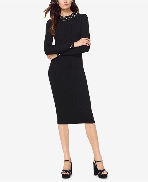 Michael Kors Embellished Sweater Dress Reviews Dresses Women