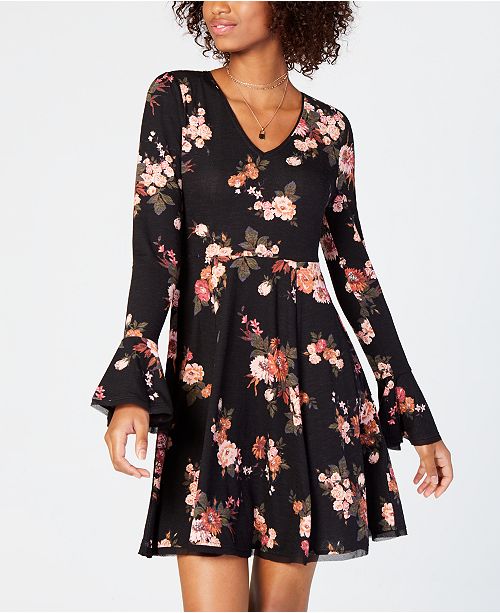 American Rag Juniors Floral Print Fit Flare Dress Created For