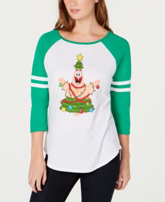 Love Tribe - Juniors' Christmas Patrick Star Baseball T-Shirt