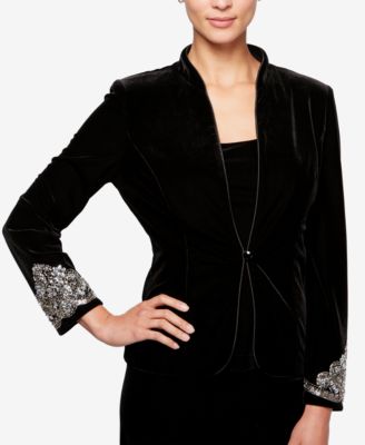 Alex Evenings Beaded Velvet Jacket 
