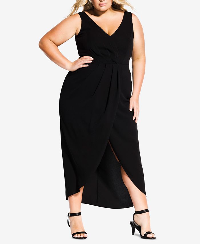 plus size midi wrap dress