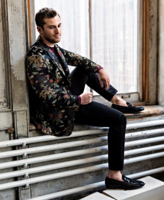 Tallia Orange Men's Midnight Dragon Slim-Fit Jacquard Suit Jacket