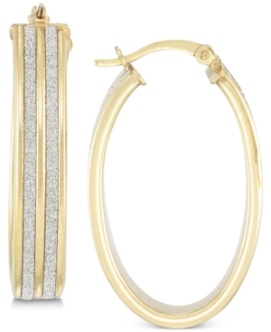 image of Simone I. Smith Glitter Hoop Earrings in 18k Yellow Gold Over Sterling Silver or Sterling Silver