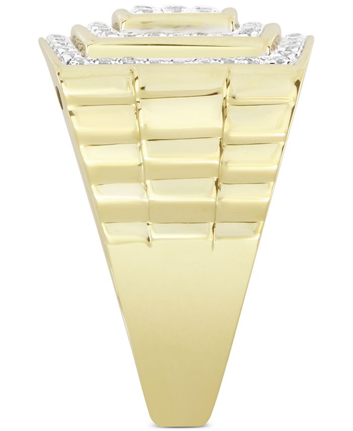 Macy's Men's Diamond Cluster Ring (1 ct. t.w.) in 10k Gold - Macy's