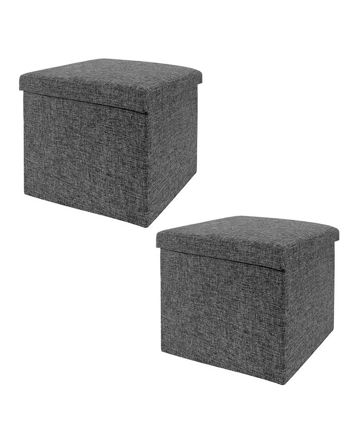 Seville Classics Foldable Storage Ottoman, Set Of 2 Macy's