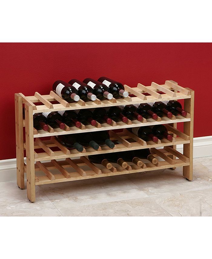 Seville Classics 40 Bottle Solid Wood Wine Rack Macy's