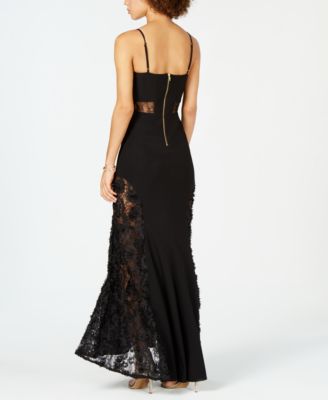 betsy and adam lace inset soutache gown