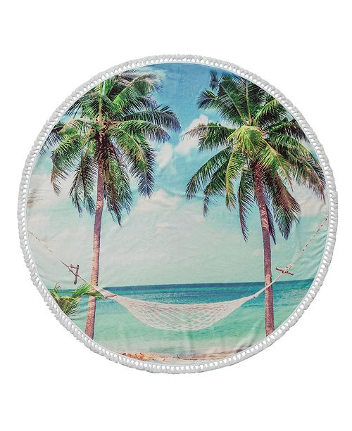 Enchante Home Summer Round Turkish Cotton Beach Towel & Reviews Bath Towels Bed & Bath Macy's
