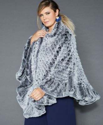 plus size fur poncho