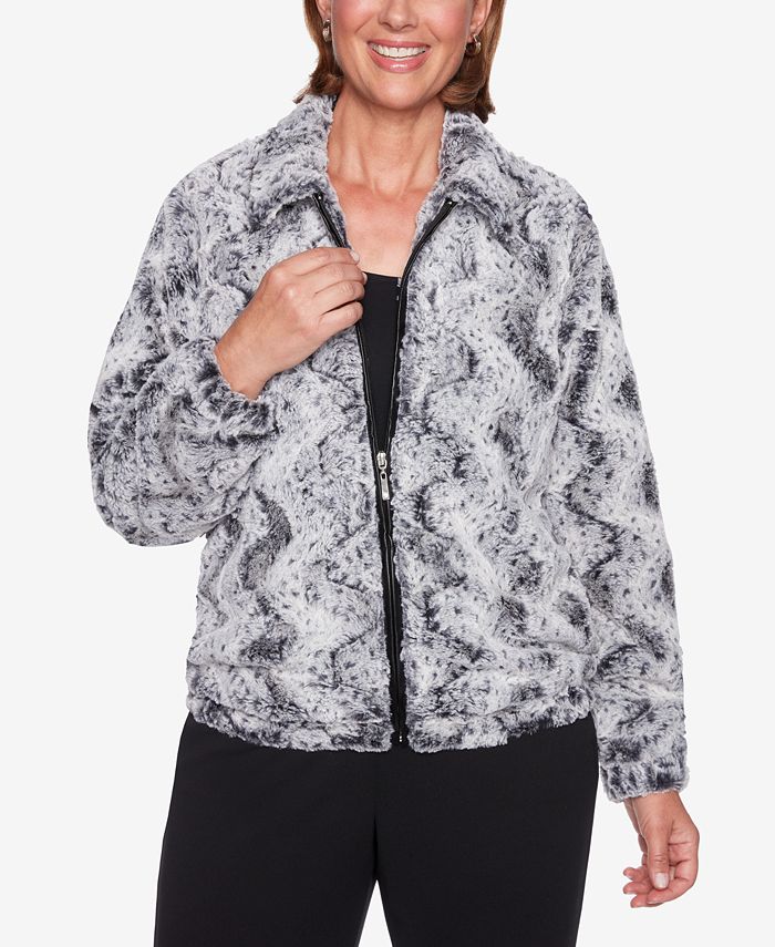 Alfred Dunner Sutton Place Faux Fur Jacket Macy s